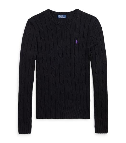 Ralph Lauren Cable Knit Cotton Crewneck Sweater ( Woman )