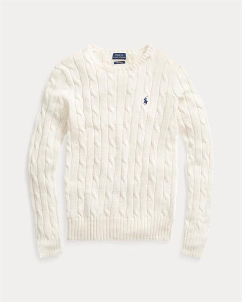 Ralph Lauren Cable Knit Cotton Crewneck Sweater ( Woman )
