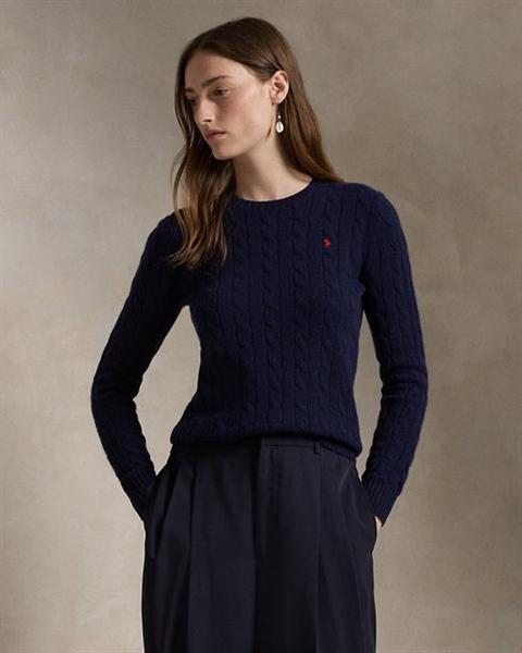 Ralph Lauren Cable Knit Cotton Crewneck Sweater ( Woman )