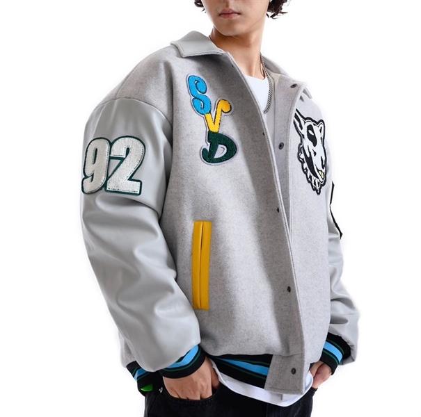 SVDĐXNLY Dog Badge Varsity Jacket