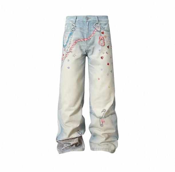 YadCrew Printed Oversized Jeans