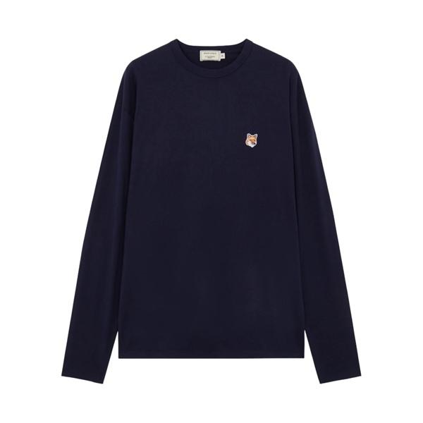 Maison Kitsune Fox Head Patch Long Sleeve T-Shirt