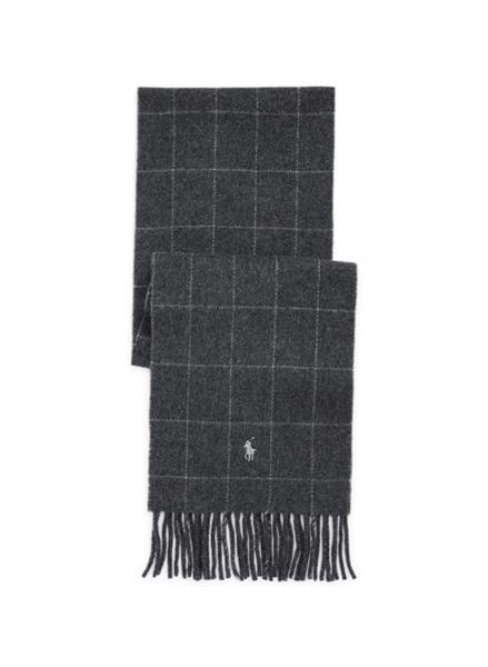 Ralph Lauren Windowpane Plaid Wool Blend Scarf