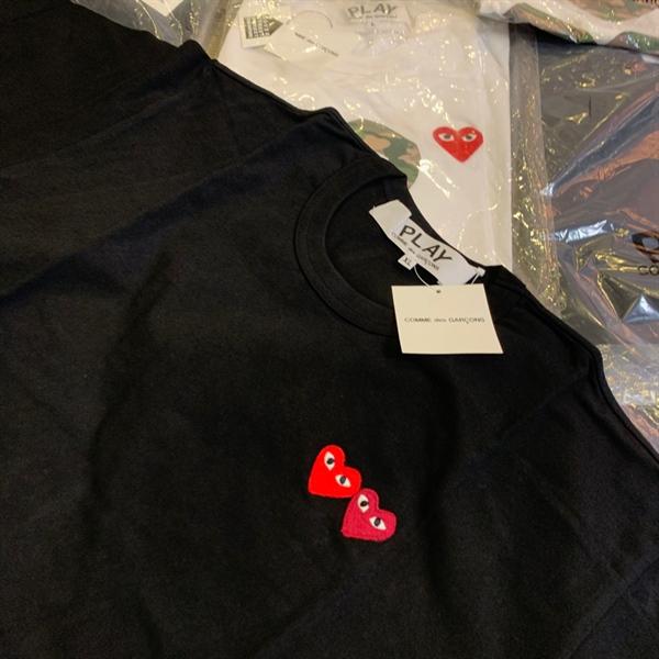 CDG Play Double Heart Tee