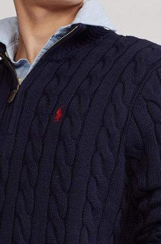 Ralph Lauren Quarter Zip Cable Knit Sweater