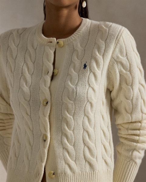 Ralph Lauren Cable Knit Wool Cashmere Cardigan