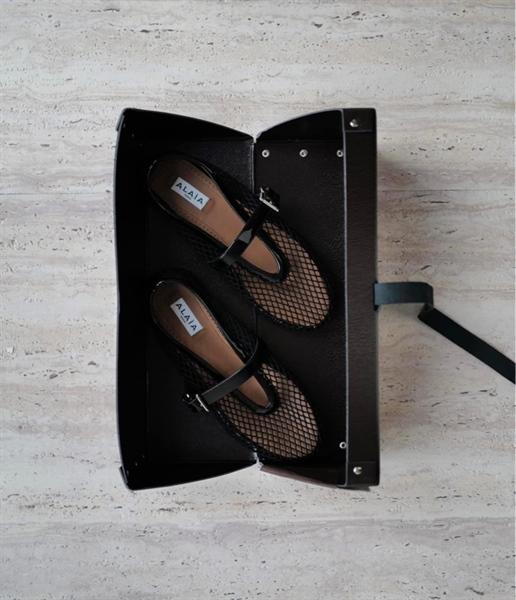 Alaia Fishnet Ballerina Flats