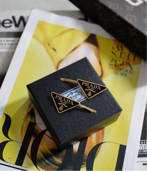 Prada Triangle-logo Hair Clips