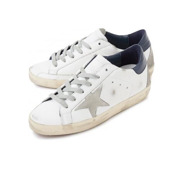 Golden Goose Navy Heels Super-Star Sneakers
