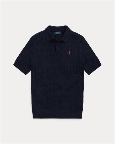 Ralph Lauren Cable Knit Cotton Polo Collar Sweater