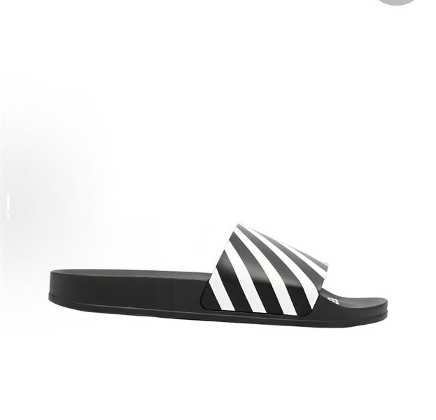 Off-White Diagonal Stripe Slides