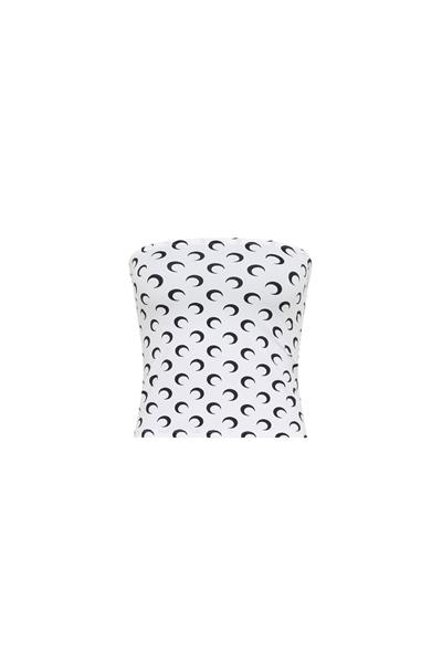 Marine Serre Moon Printed Jersey Second Skin Tube Top