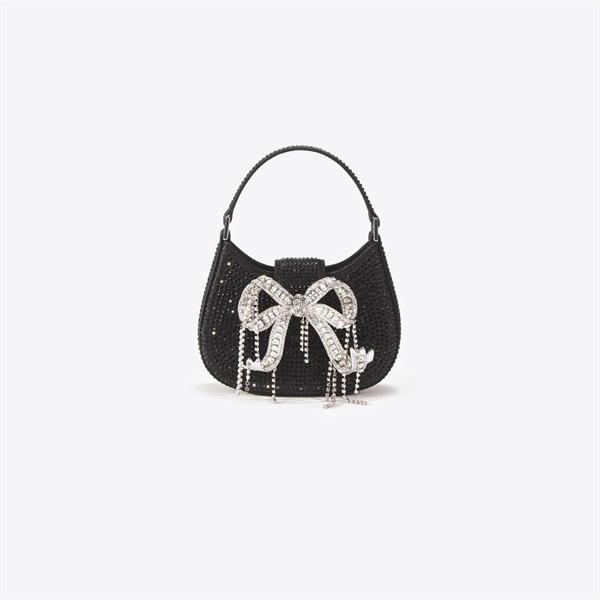 Self Portrait Rhinestone Crescent Bag