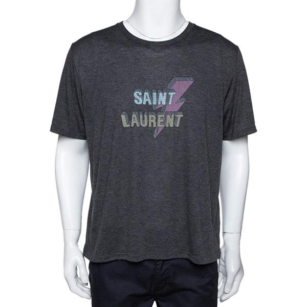 Saint Laurent Lightning Bolt Print Tee
