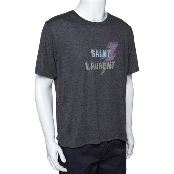 Saint Laurent Lightning Bolt Print Tee