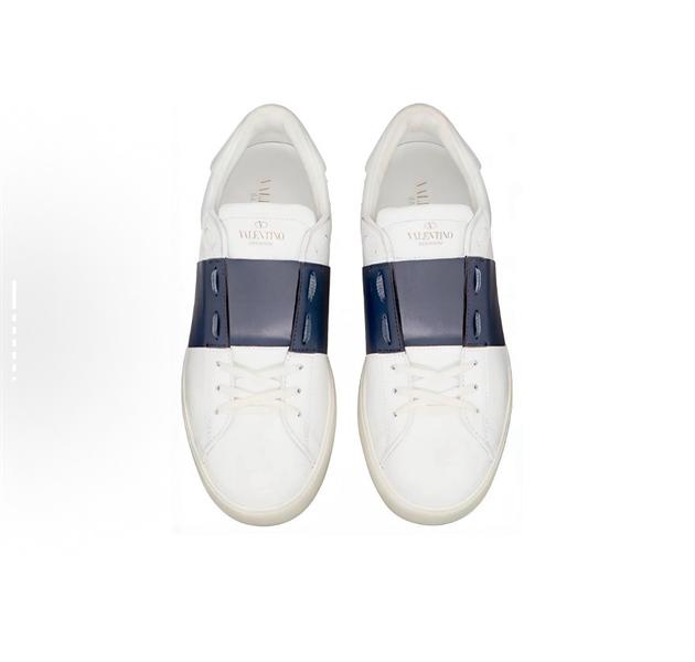Valentino Smooth Open Navy Sneakers