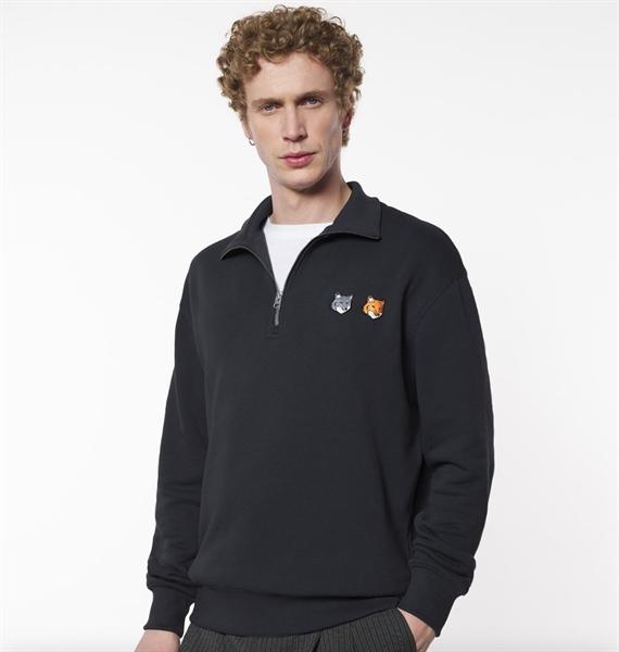 Maison Kitsune Double Bold Fox Head Half Zip Comfort Sweatshirt