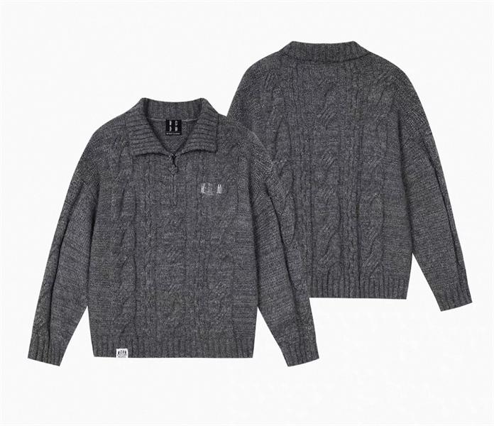 MEDM Cable Knit Zip Sweater
