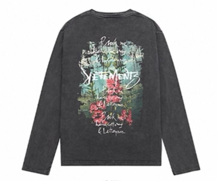 Vetements Oversized Long Sleeve T-Shirt Unisex Cotton Crewneck Logo