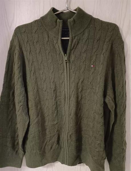 Tommy Hilfiger Wool Cable Zip Thru Sweater