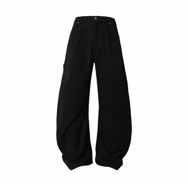 YadCrew Stacked Oversized Black Jeans