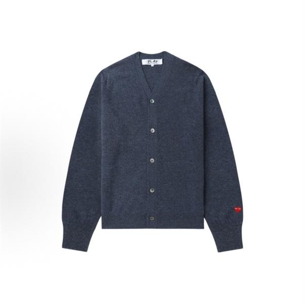 CDG PLAY Small Red Heart V-Neck Cardigan