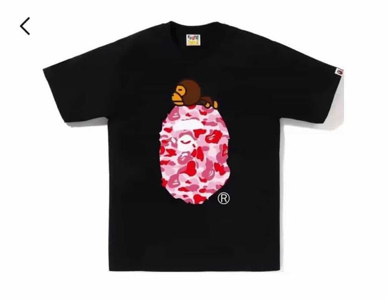 Bape Pink Camo Bape Head Tee