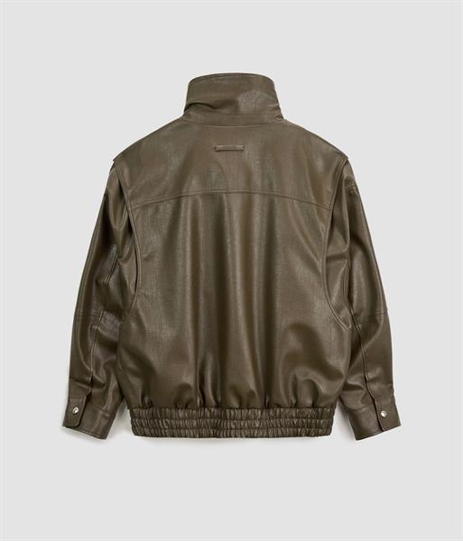 MATIN KIM OVERSIZE LAYERED LEATHER JUMPER