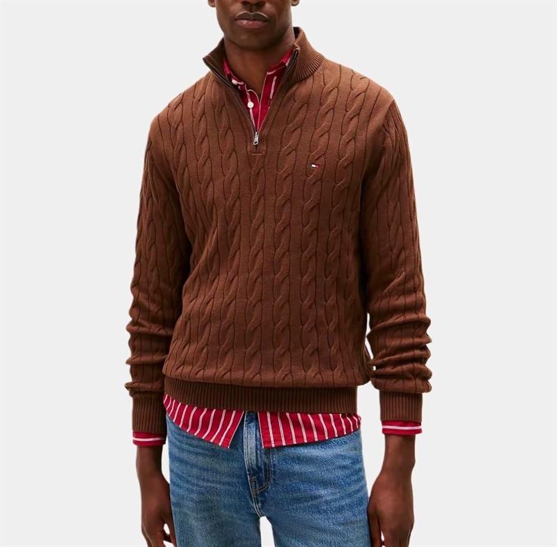 Tommy Hilfiger Cable-Knit Quarter Zip Sweater