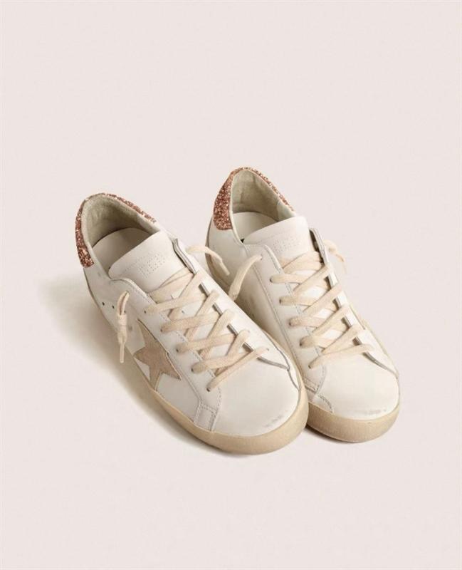 Golden Goose Super-Star Orange Heel Sneakers